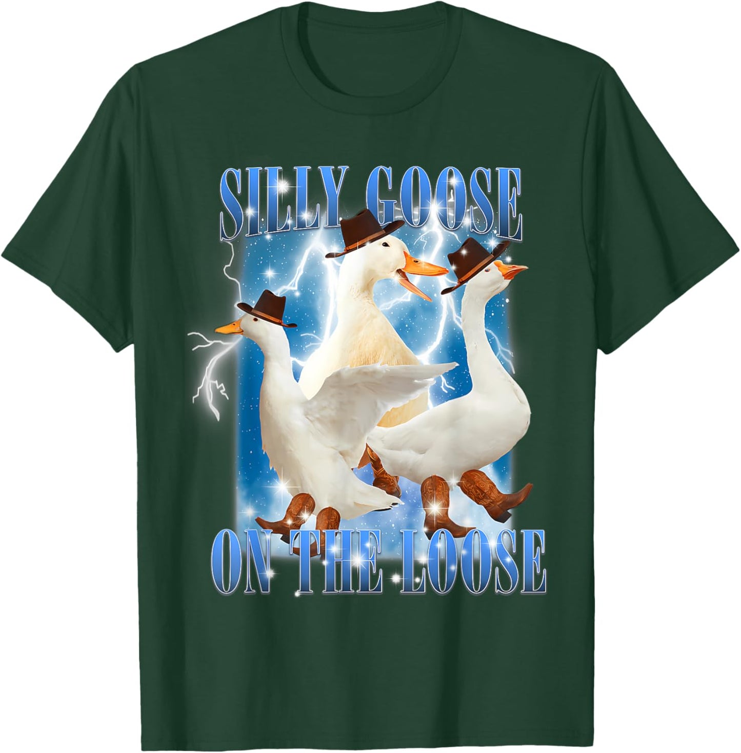 Retro Goose Aesthetic Trendy Meme Silly Goose On The Loose T-Shirt - T-Shirt | Forest