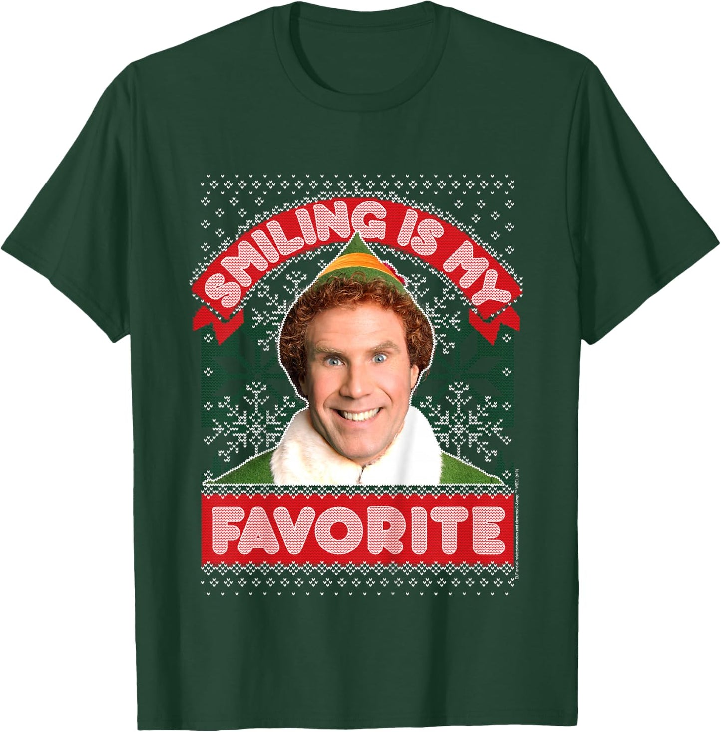 Kids Elf Buddy Smiling is My Favorite Christmas T-Shirt - T-Shirt | Forest