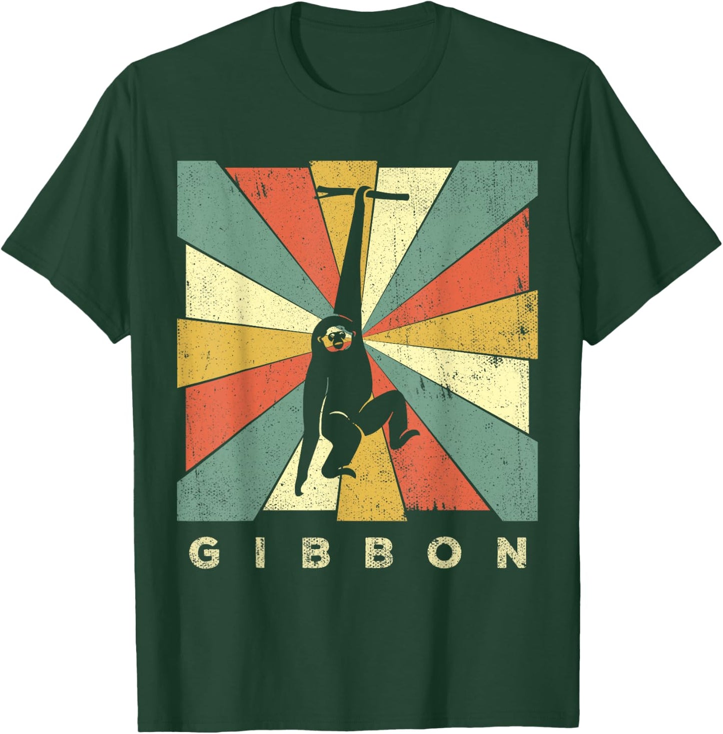 Vintage Gibbon Lover Retro Style Animal T-Shirt - T-Shirt | Forest