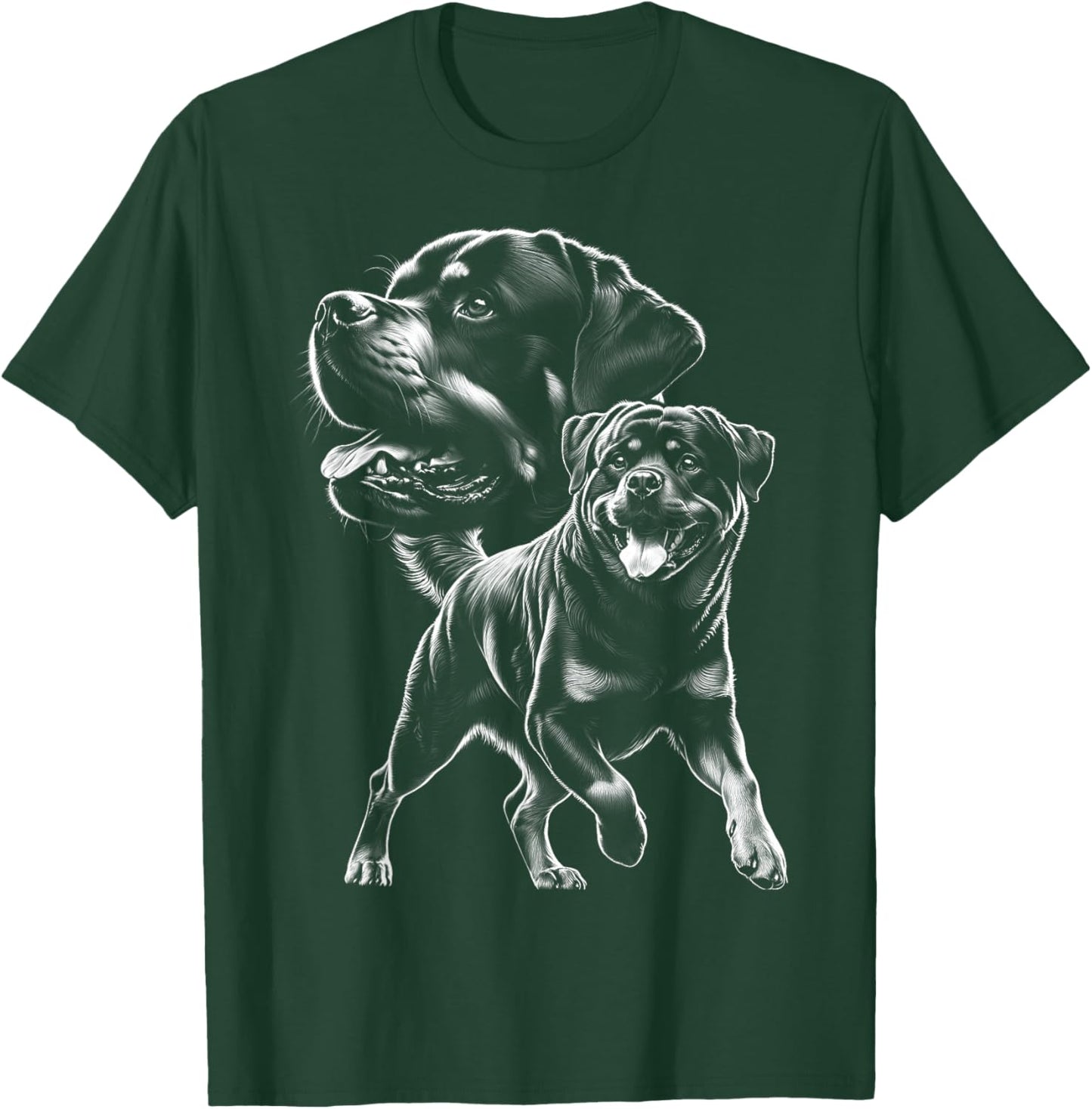 Proud Playful Rottweiler Dog in Cool Style T-Shirt - T-Shirt | Forest