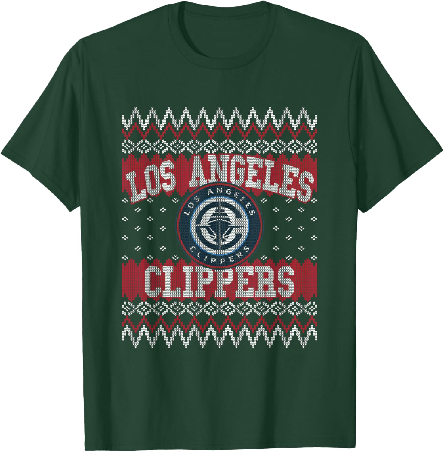 NBA Los Angeles Clippers Christmas Ugly Sweater Style T-Shirt - T-Shirt | Forest