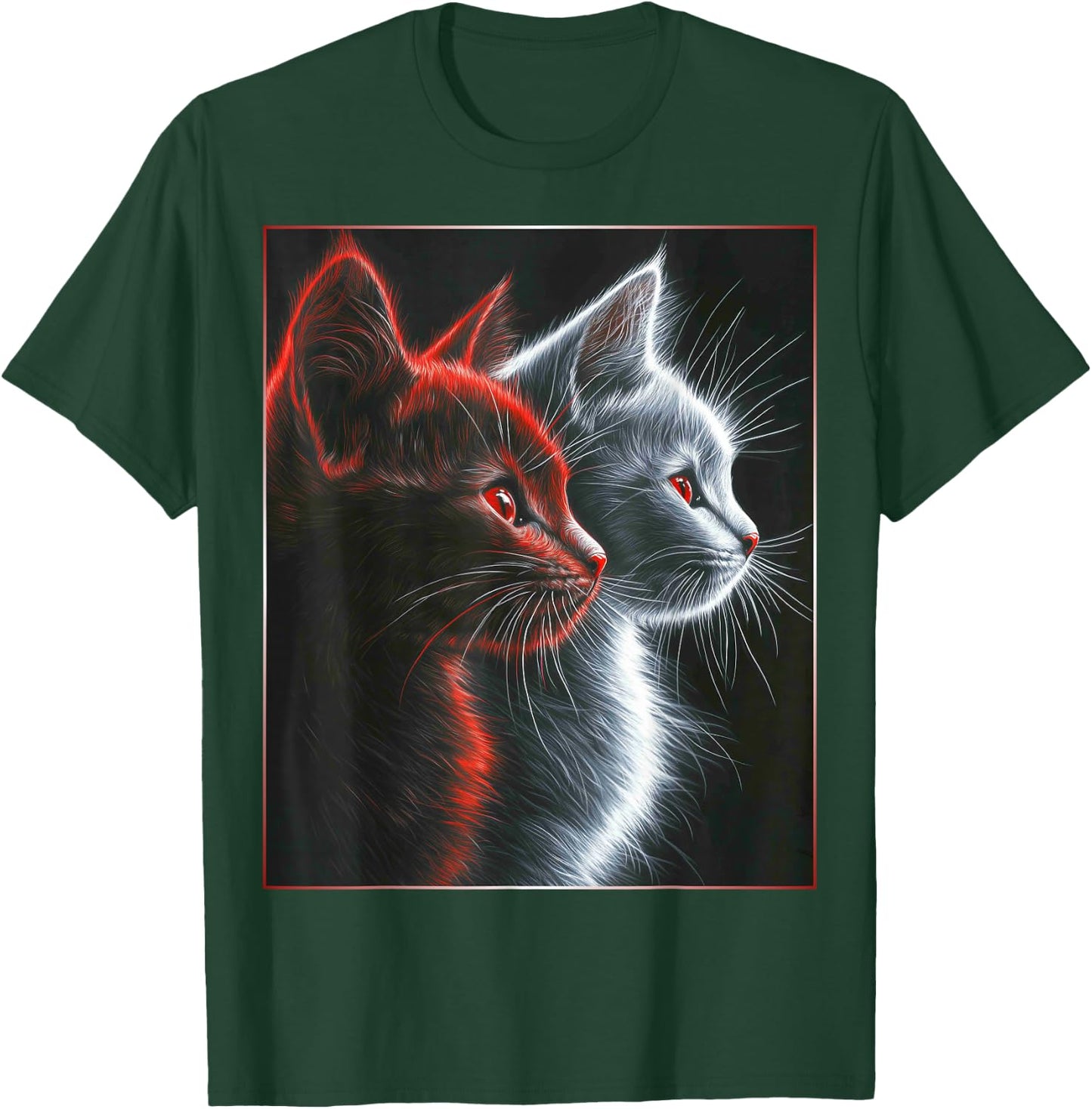 Cute Magical Cat Kitten Fantasy Art Design T-Shirt - T-Shirt | Forest