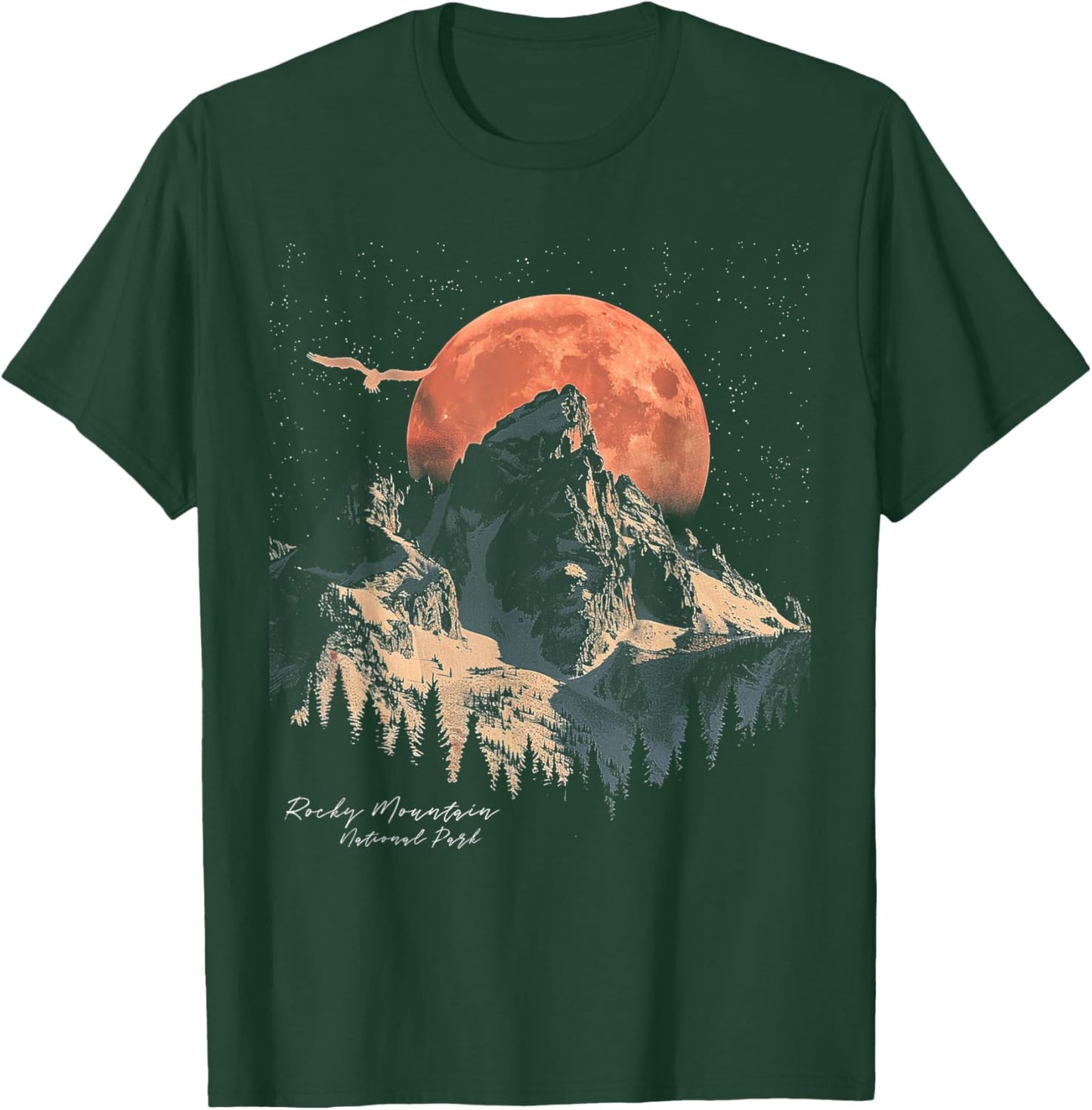 Rocky Mountain - US National Park Vintage Men Women Retro T-Shirt - T-Shirt | Forest