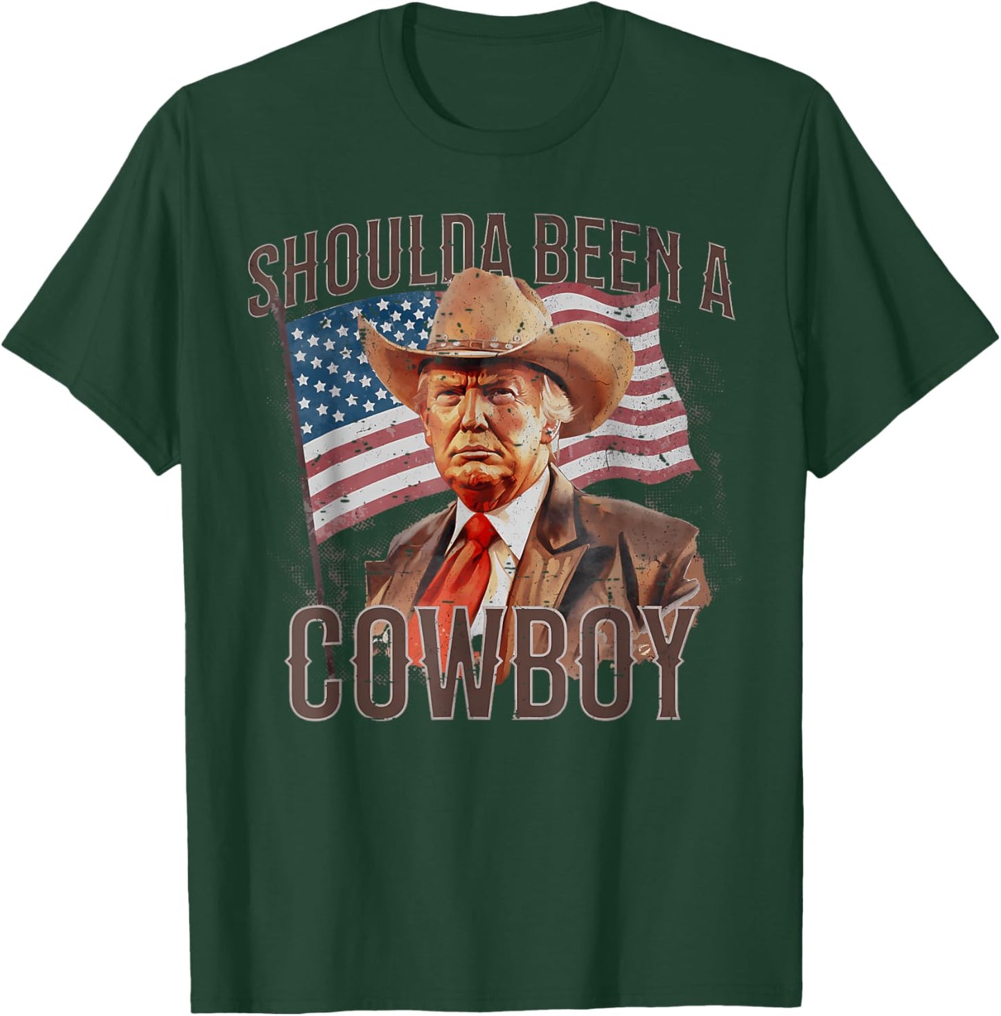 Should Have Been A Cowboy Trump 2024 4th Of July US Flag T-Shirt - T-Shirt | Forest