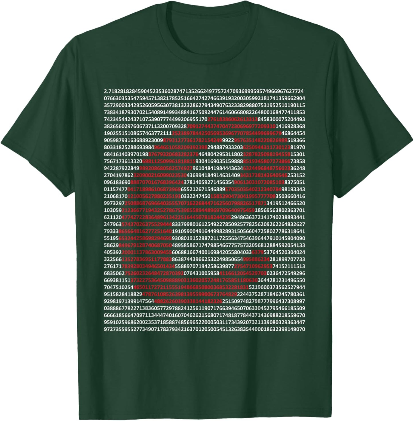 Nerdy e Euler's Number Digits Algebra Math Teacher Geek T-Shirt - T-Shirt | Forest