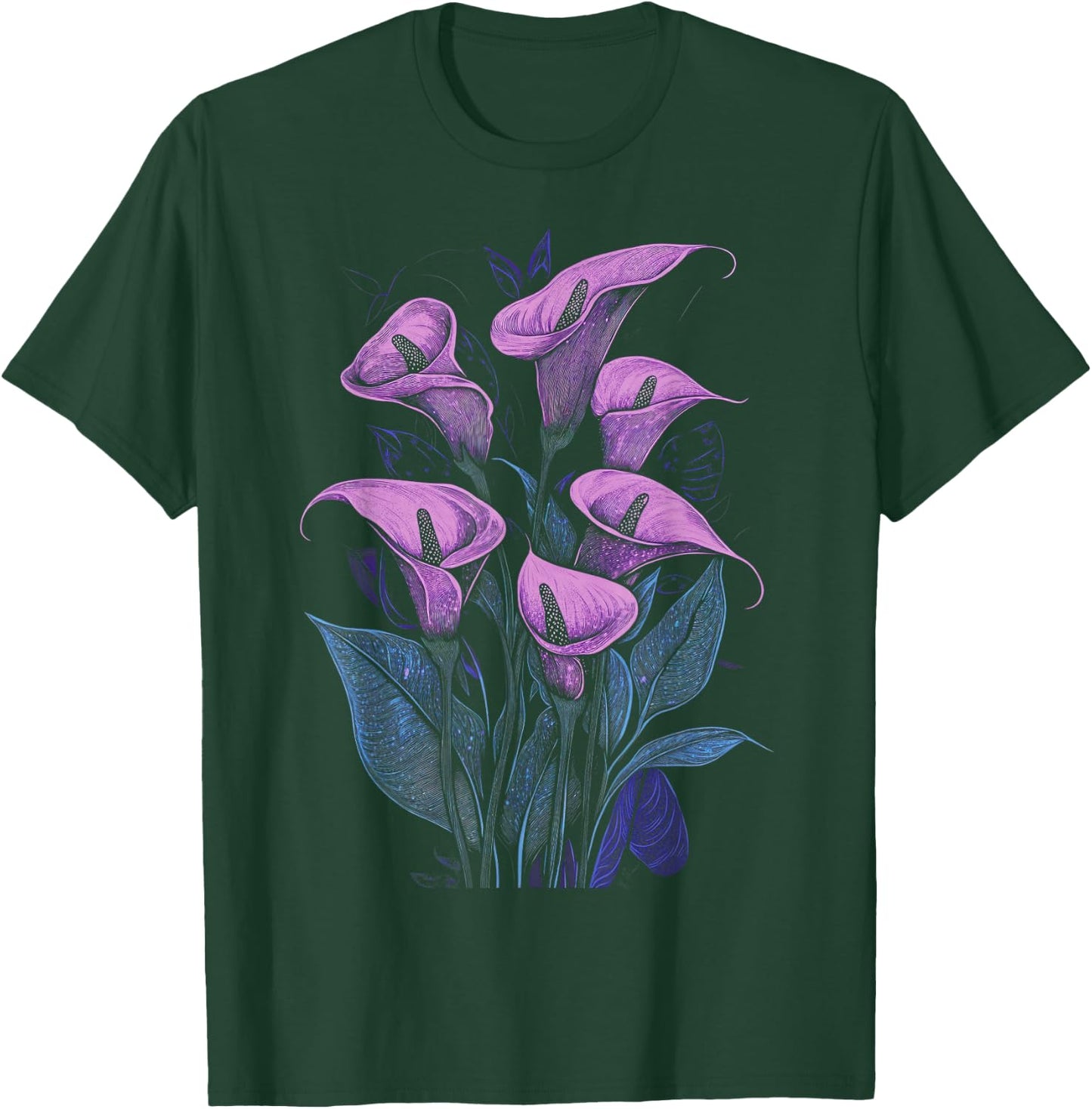 Purple Calla Lily Flower Plant Lover Floral T-Shirt - T-Shirt | Forest