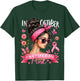 In October We Wear Pink Breast Cancer Awareness Messy Bun T-Shirt - T-Shirt | Forest