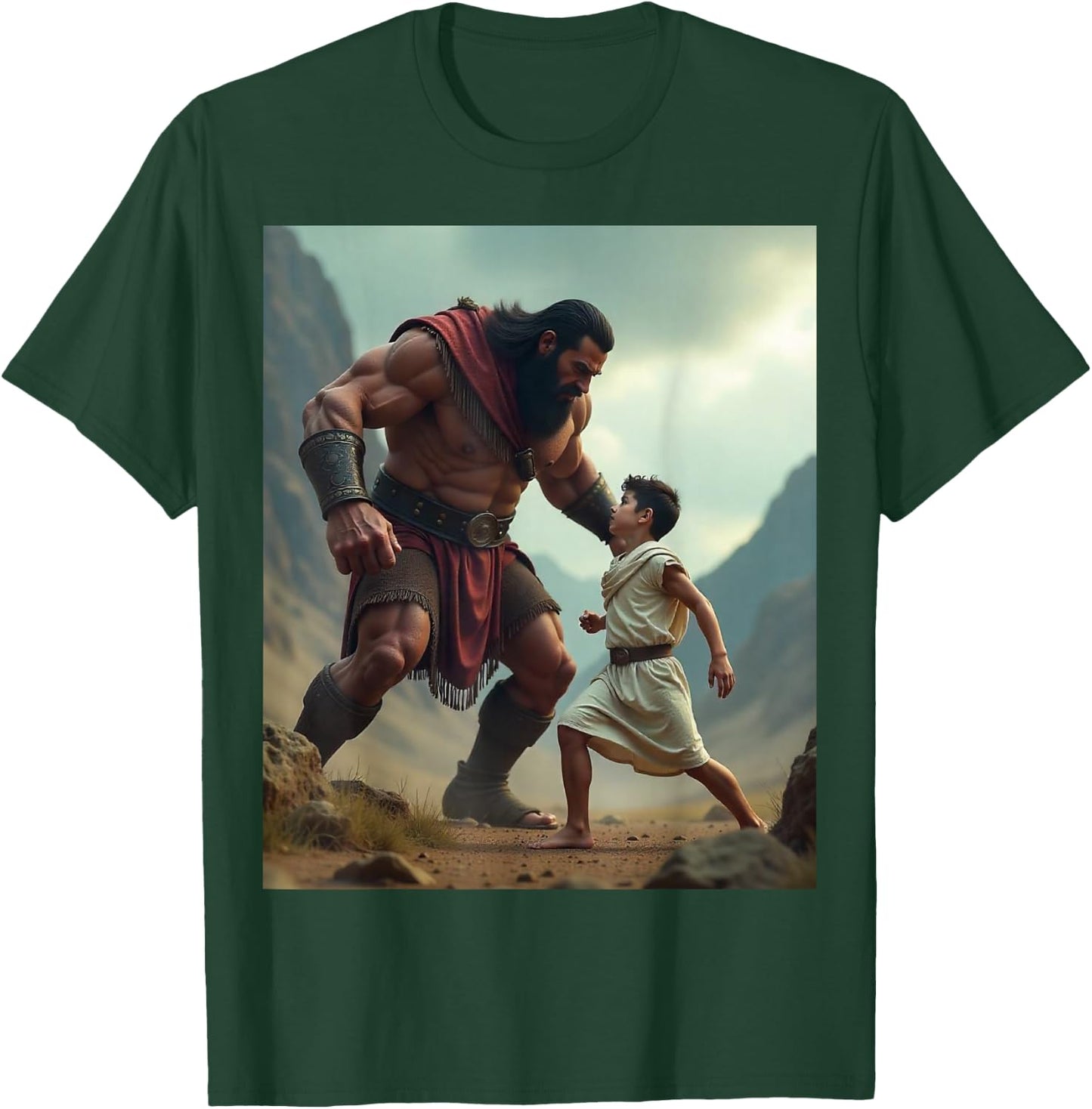 David and Goliath Bible Book of Samuel King David T-Shirt - T-Shirt | Forest