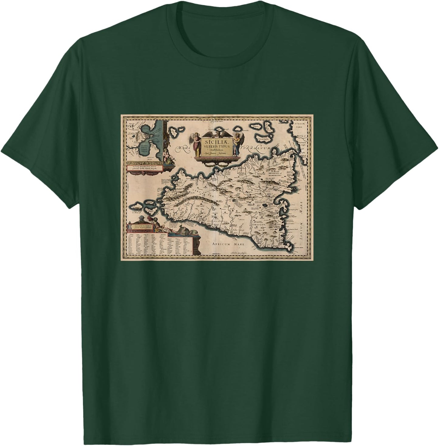 Sicily Italy Map T Shirt T-Shirt - T-Shirt | Forest