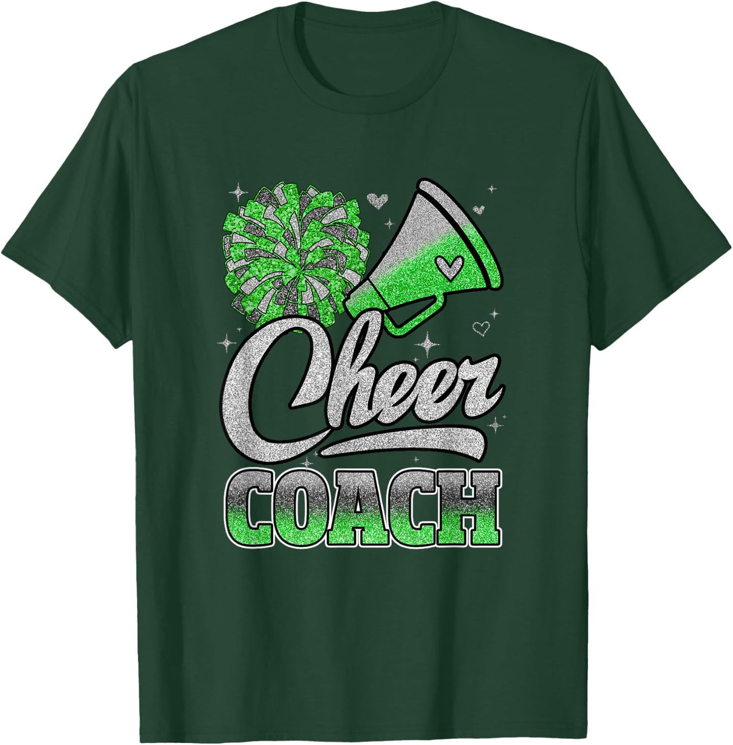 Cheer Coach Funny Cheerleader Cheerleading Green Women Girl T-Shirt - T-Shirt | Forest
