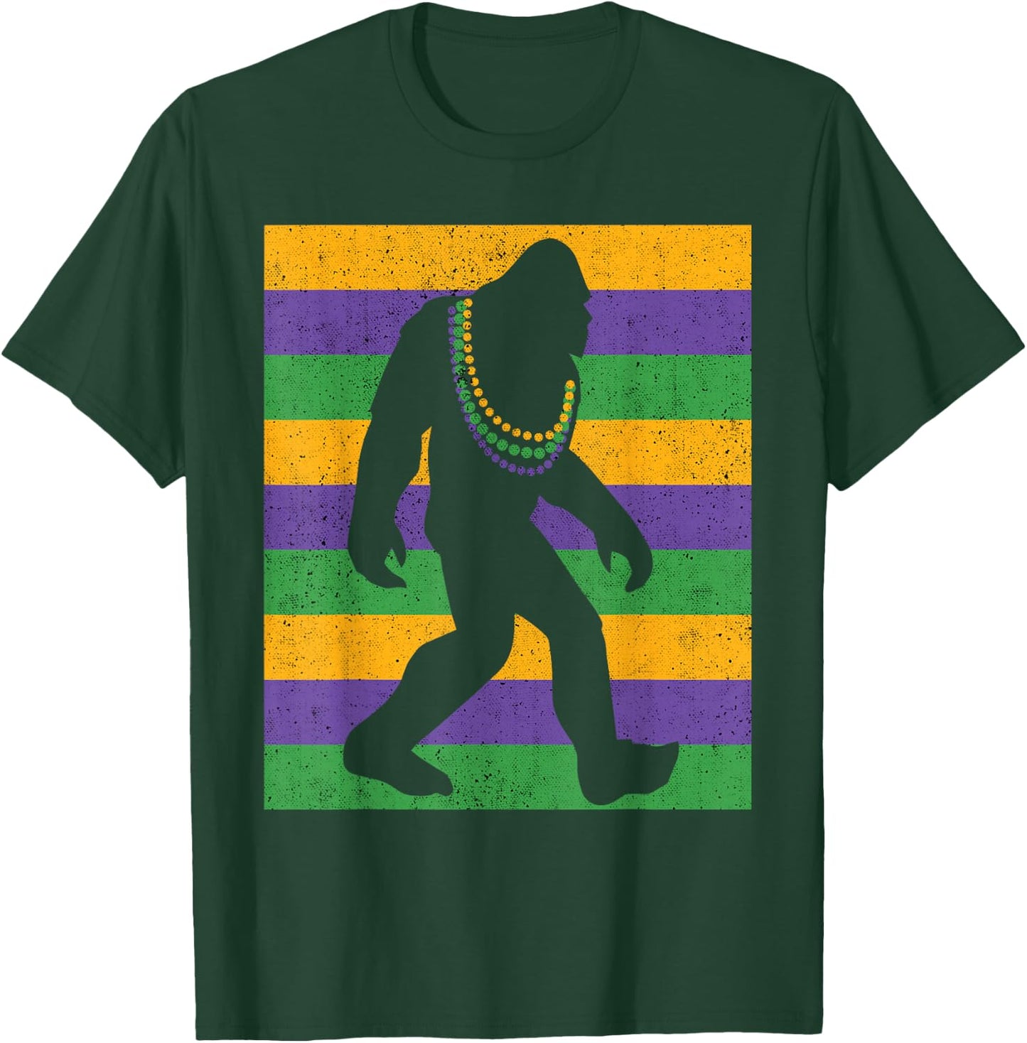 Bigfoot Mardi Gras Sasquatch Funny Men Kids T-Shirt - T-Shirt | Forest