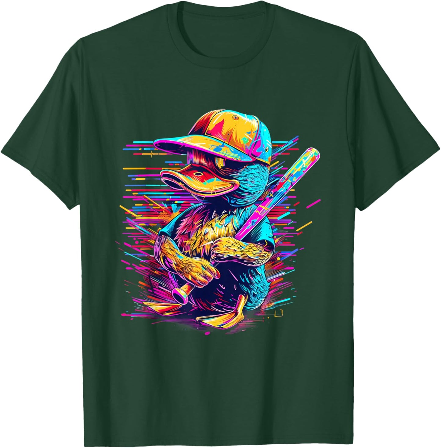 Rubber Duck Rubber Duckie Baseball Player Rubber Duck Lover T-Shirt - T-Shirt | Forest