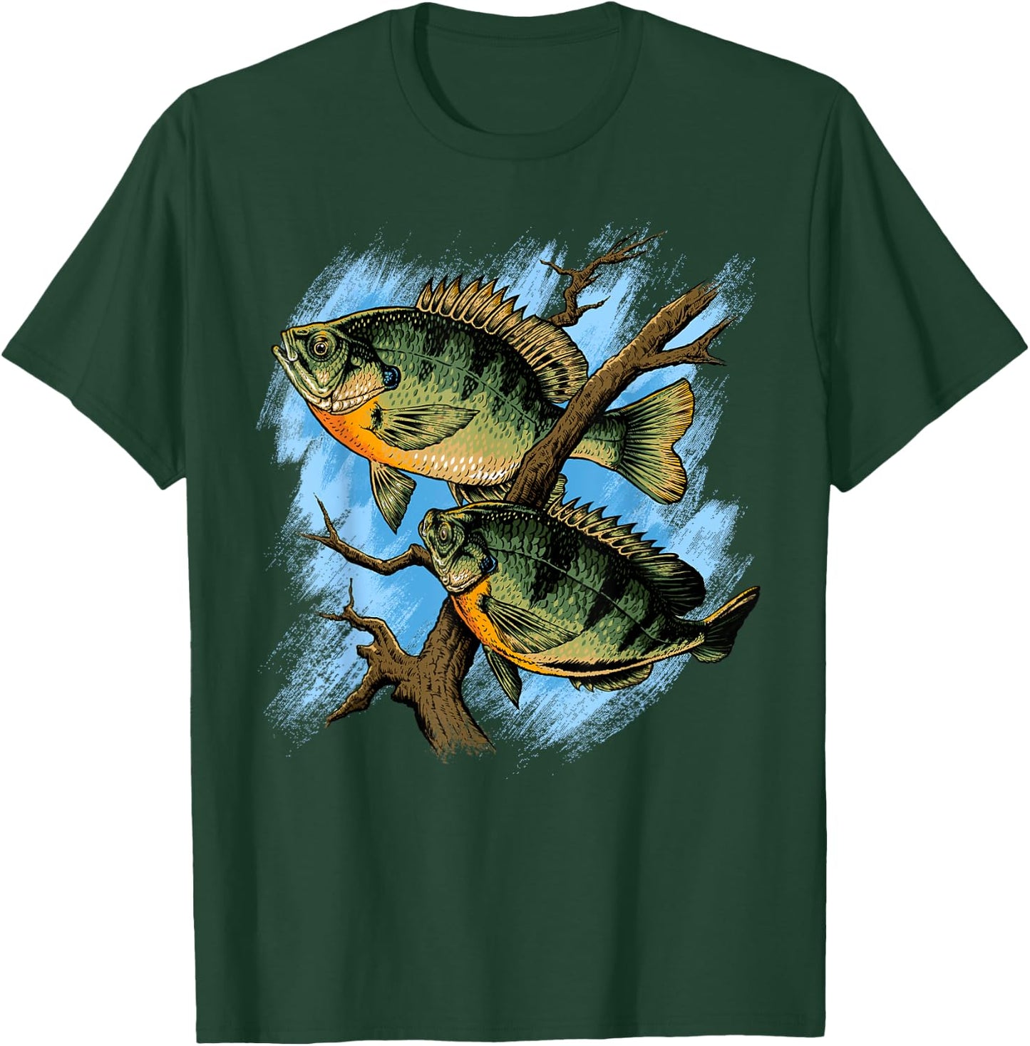 Bluegill Illustration Fishing T-Shirt - T-Shirt | Forest