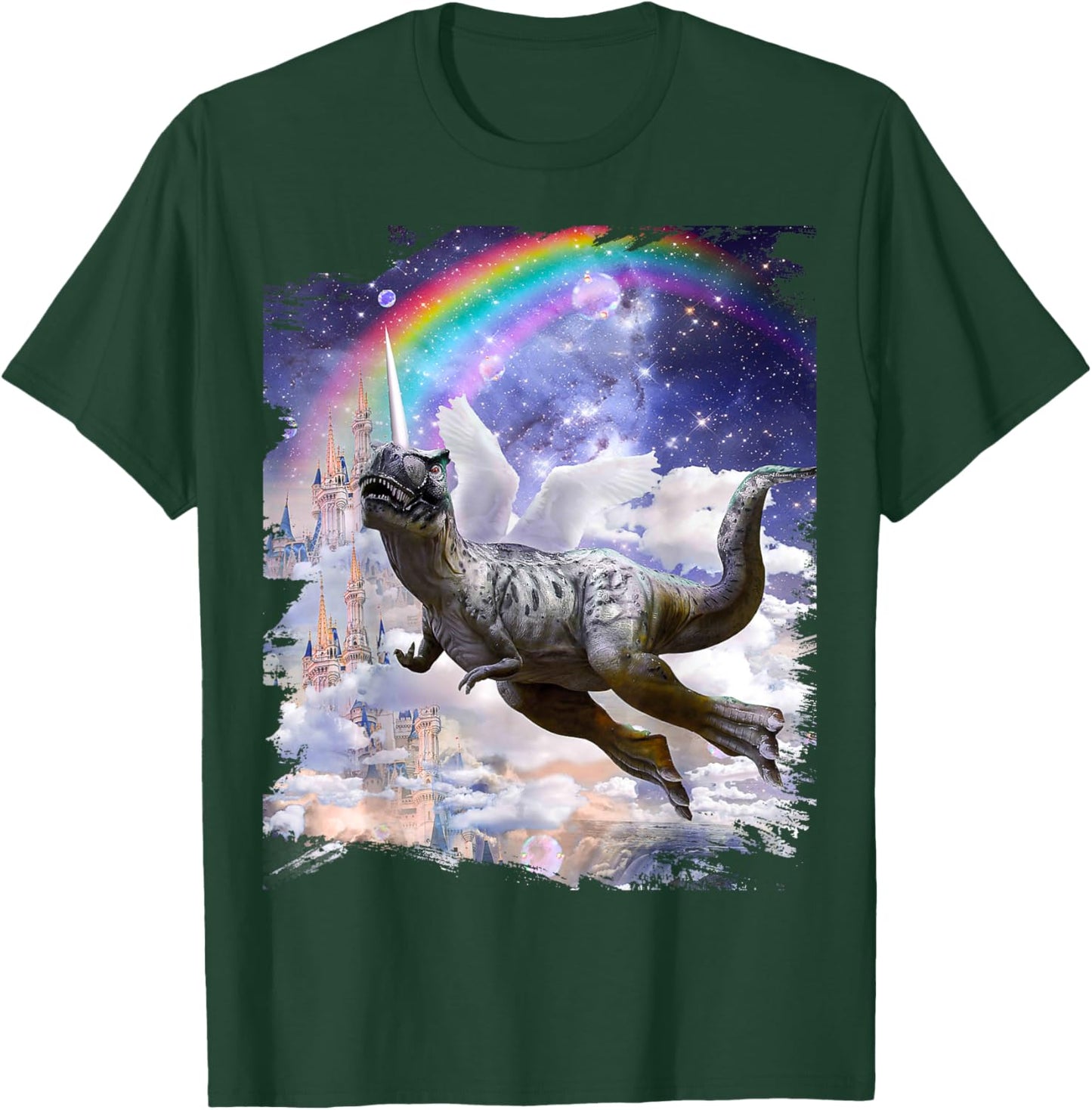 Rainbow Dinosaur Unicorn Dinocorn T-Shirt - T-Shirt | Forest