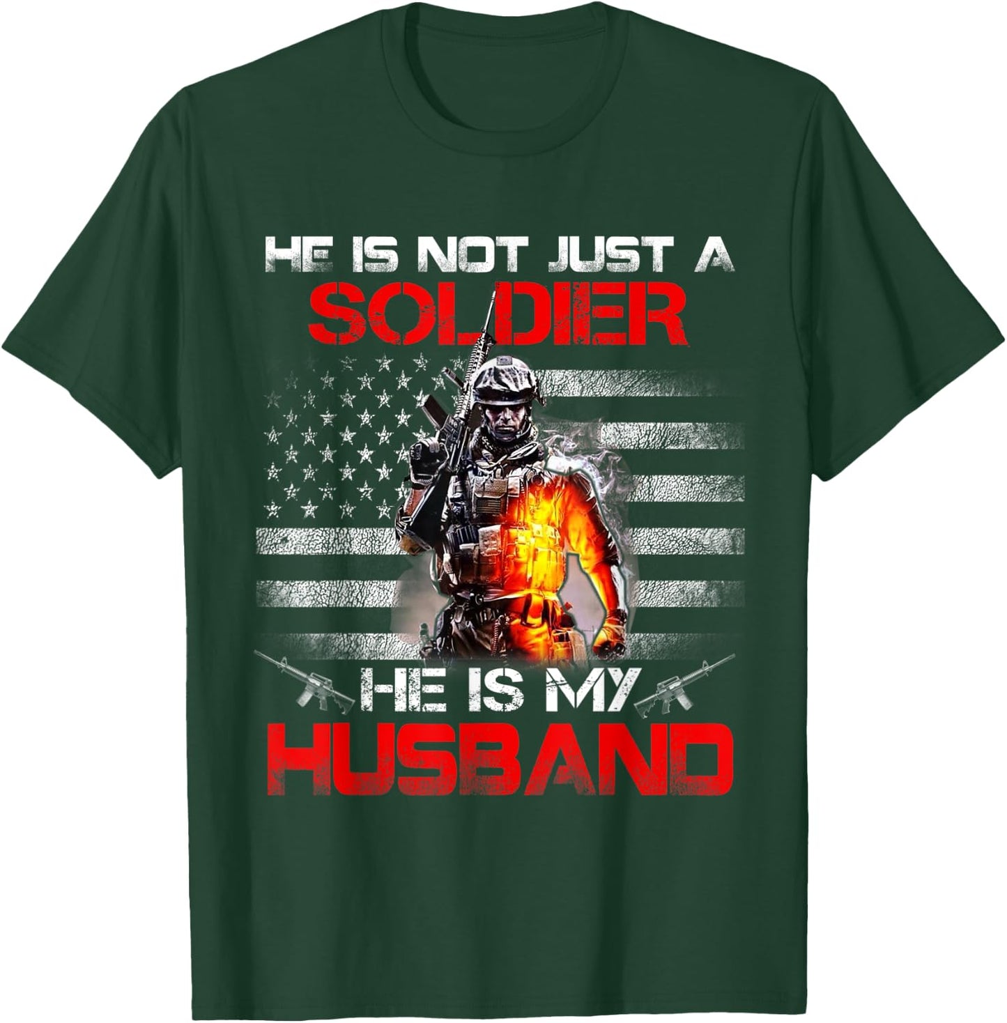 My Husband Is A Soldier Proud Army Wife T-Shirt - T-Shirt | Forest