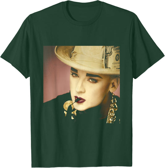 Boy George of Culture Club Dollar Hat by Simon Fowler T-Shirt - T-Shirt | Forest