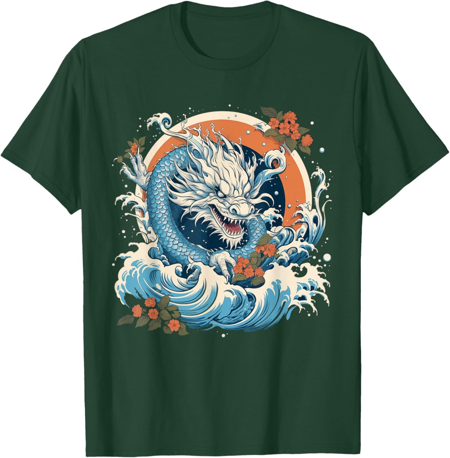 Astrological Dancing Lunar Water Dragon T-Shirt - T-Shirt | Forest