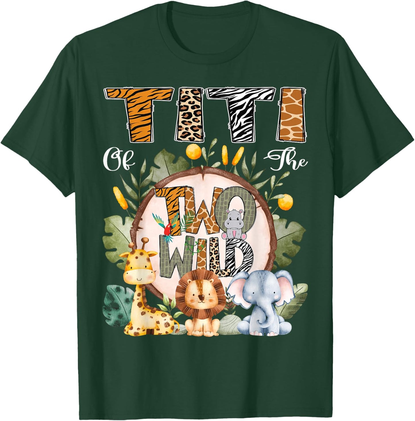 Titi Of The Two Wild Animal Safari 2Nd Birthday Party T-Shirt - T-Shirt | Forest