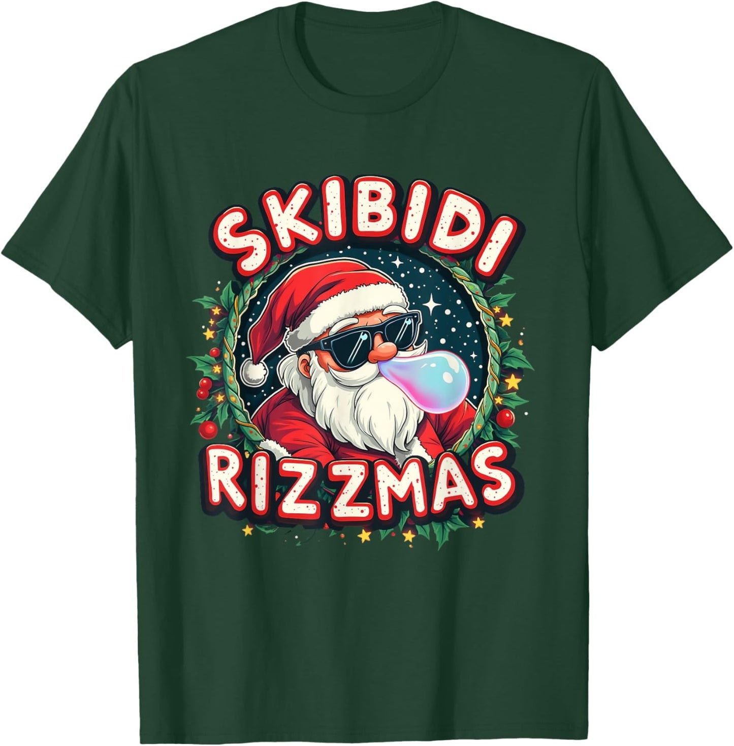 Skibidi Rizzmass Celebration Merry Christmas Funny Santa T-Shirt - T-Shirt | Forest