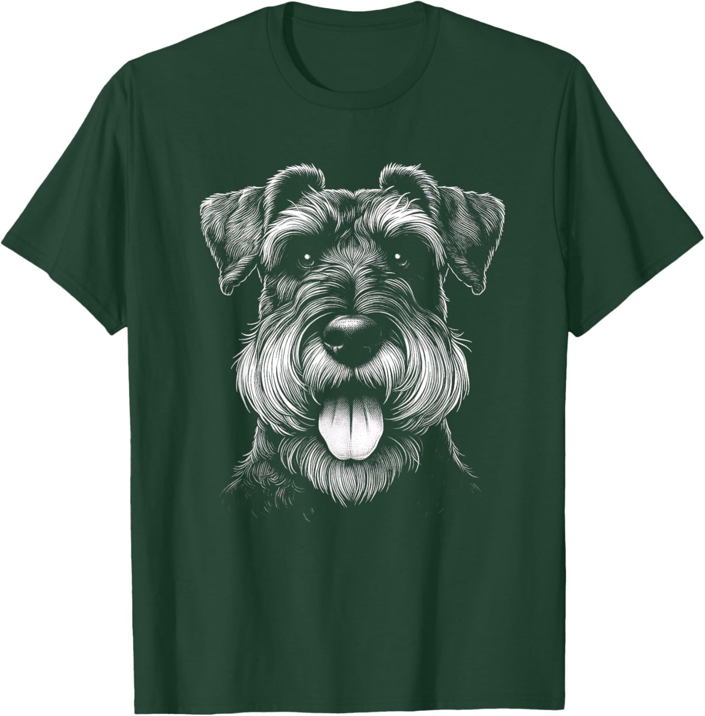 Schnauzer Dog Face Art Design And Men T-Shirt - T-Shirt | Forest