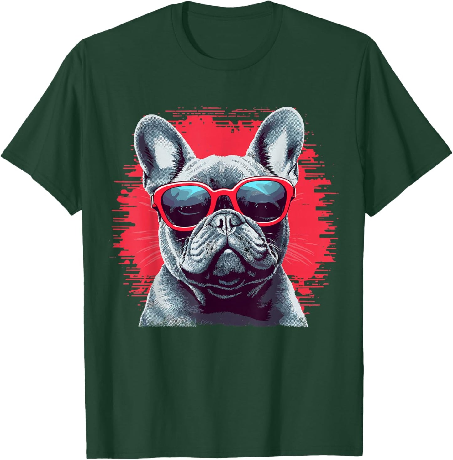 French Bulldog With Sunglasses T-Shirt - T-Shirt | Forest