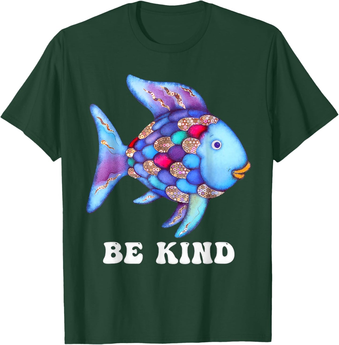 Be Kind Rainbow Fish Teacher Life Teaching Back to School T-Shirt - T-Shirt | Forest