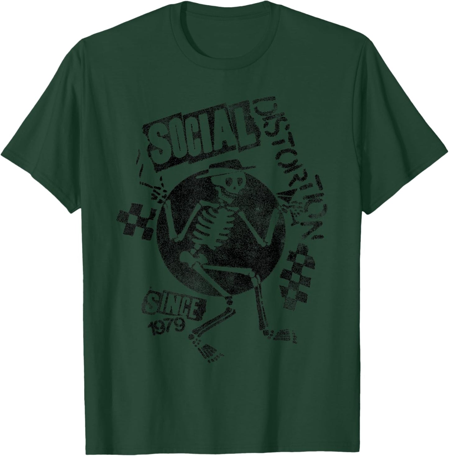 Offizielles Social Distortion Black Spray Skelly T-Shirt - T-Shirt | Forest