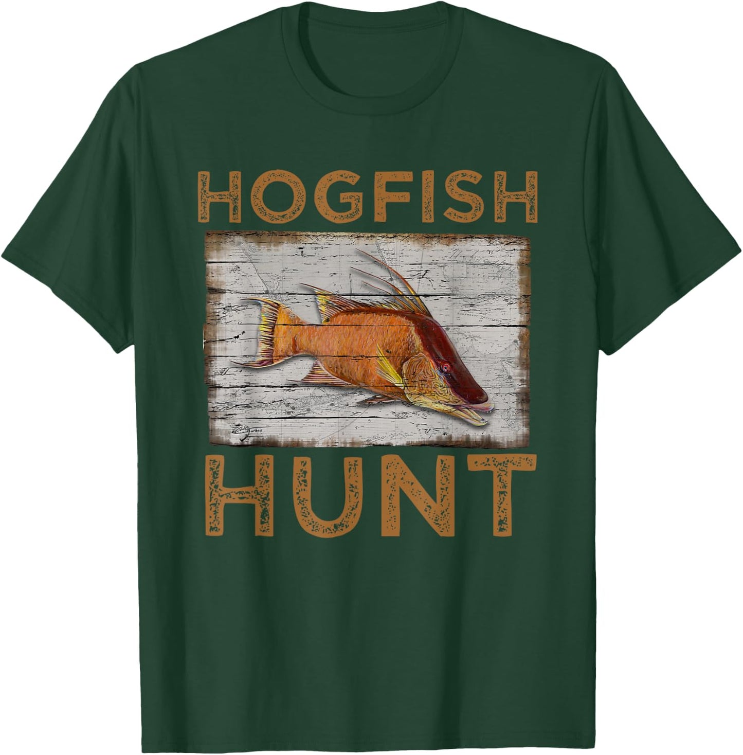 Hogfish Hunt | Funny Spearfishing Gift | Florida Fishing T-Shirt - T-Shirt | Forest