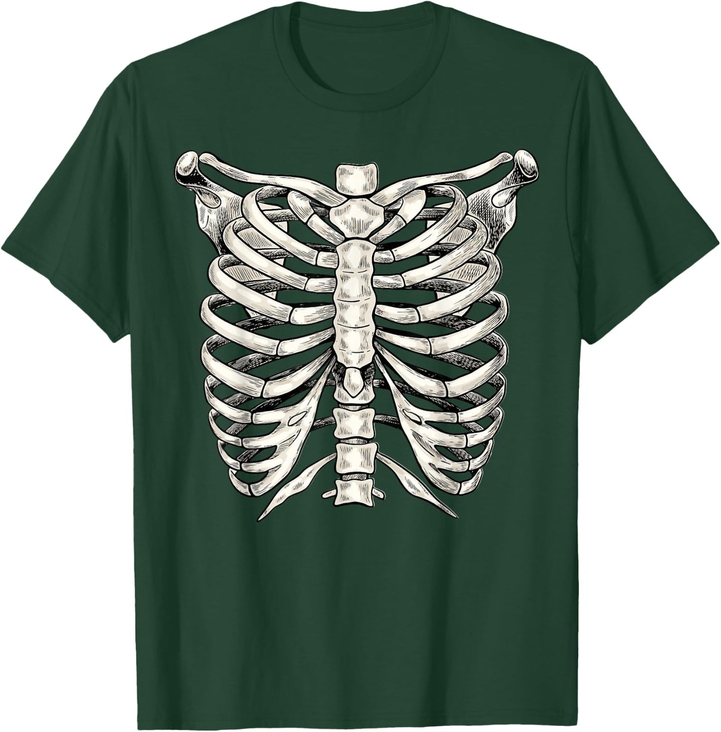 Skeleton Rib Cage T Shirt Halloween Skeleton Costume T-Shirt - T-Shirt | Forest