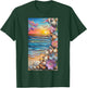 Sunset Beach Scene Seashells Ocean art T-Shirt - T-Shirt | Forest