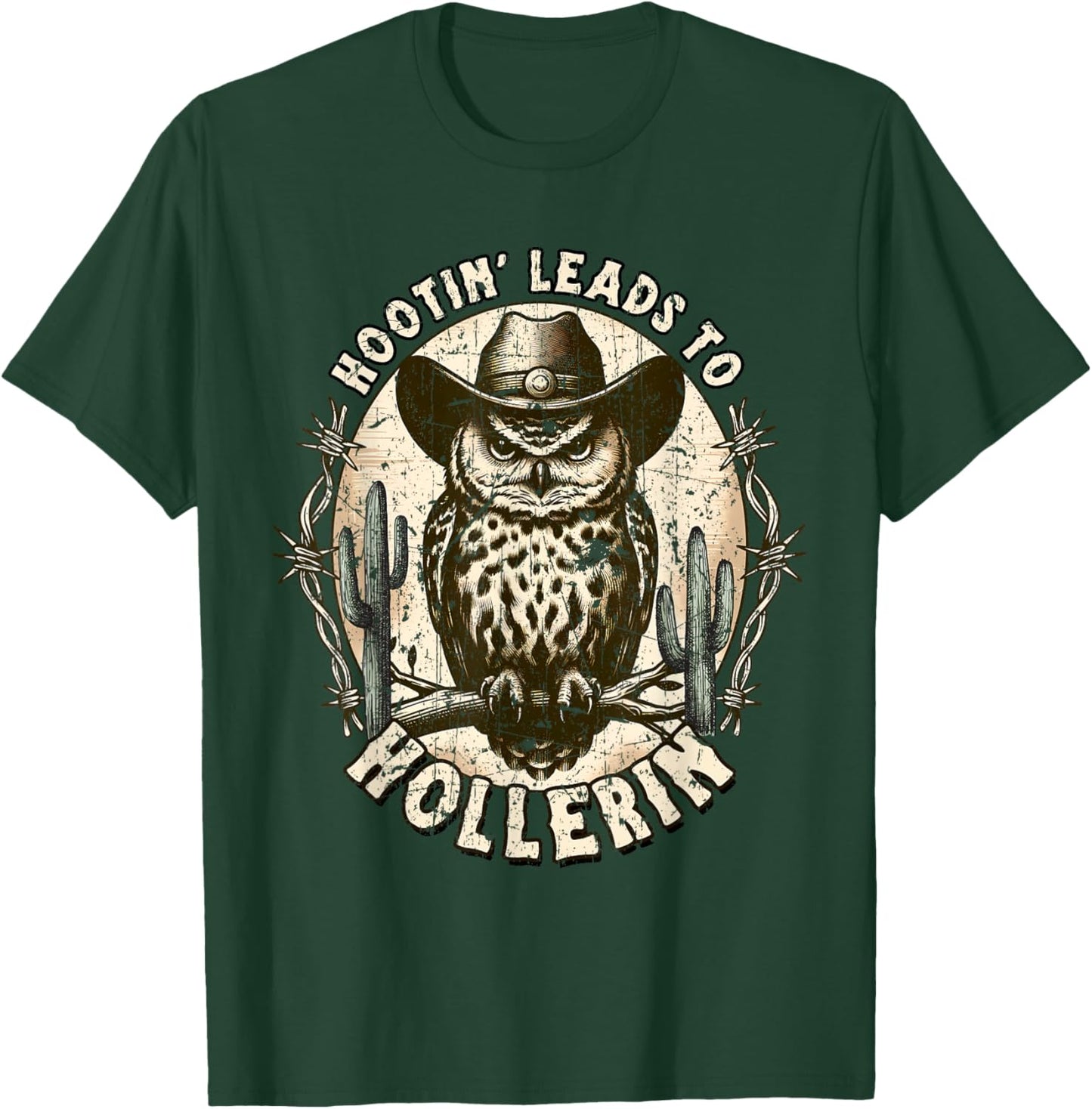 Hootin' Leads To Hollerin' Groovy T-Shirt - T-Shirt | Forest