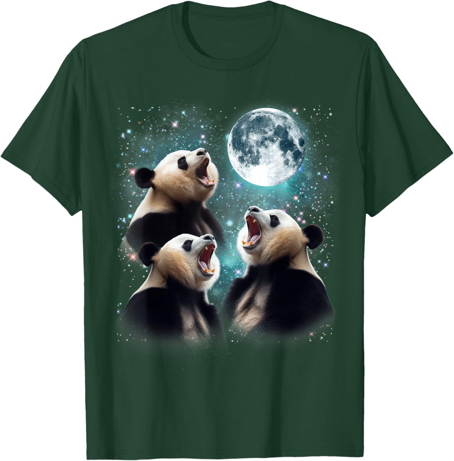3 Panda Moon Howling Panda Head Funny , Women, Kid T-Shirt - T-Shirt | Forest