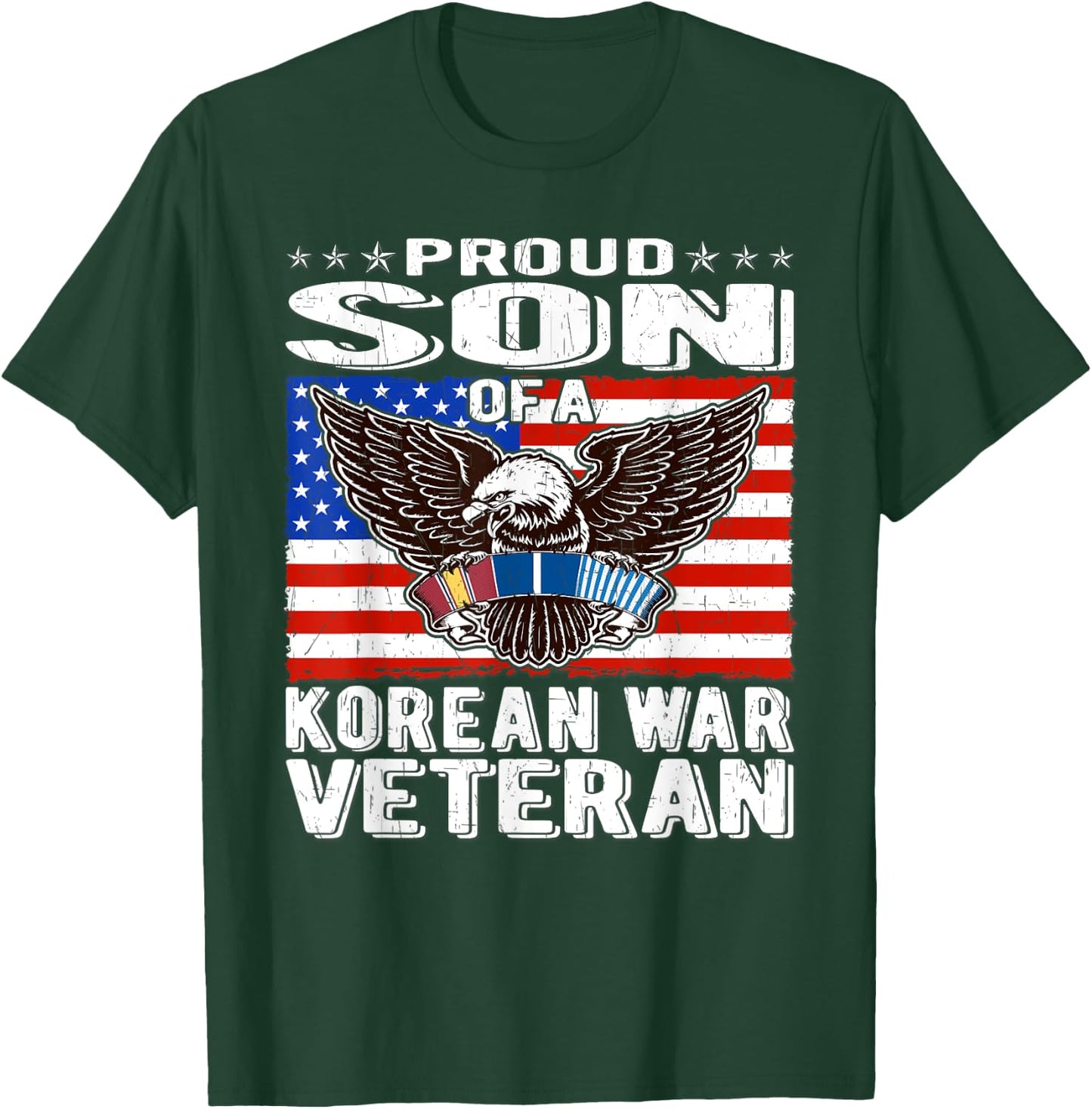 Proud Son Of Korean War Veteran - Military Vet's Child Gift T-Shirt - T-Shirt | Forest