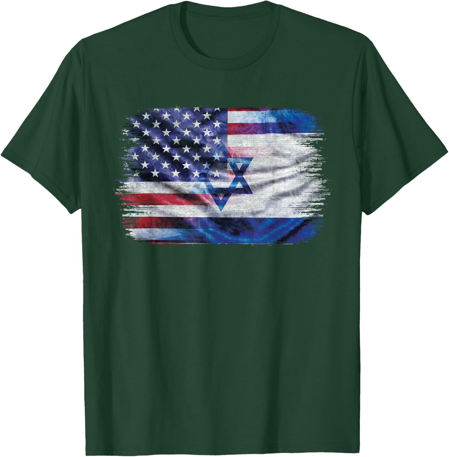 Israeli American Flag Pride Israel USA T-Shirt - T-Shirt | Forest