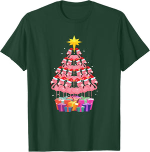 Flamingo Ugly Christmas Tree Funny Gift T-Shirt - T-Shirt | Forest