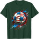 Soccer Football USA Flag Soccer Gift T-Shirt - T-Shirt | Forest