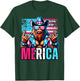 Sasquatch Merica 4th Of July American Flag Cowboy Rocker T-Shirt - T-Shirt | Forest