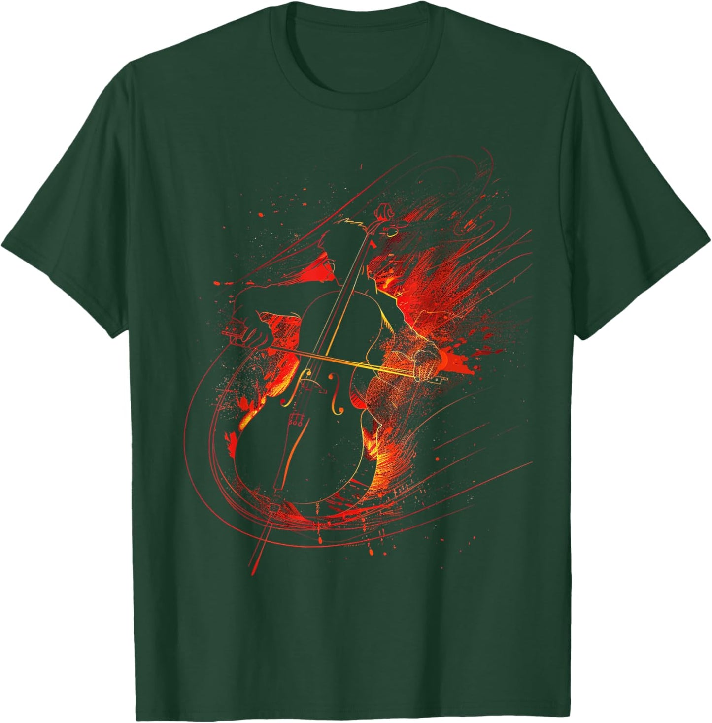 Cello Silhouette T-Shirt - T-Shirt | Forest