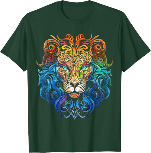Lion Mandala Art Animal Love Colorful Graphic Lion