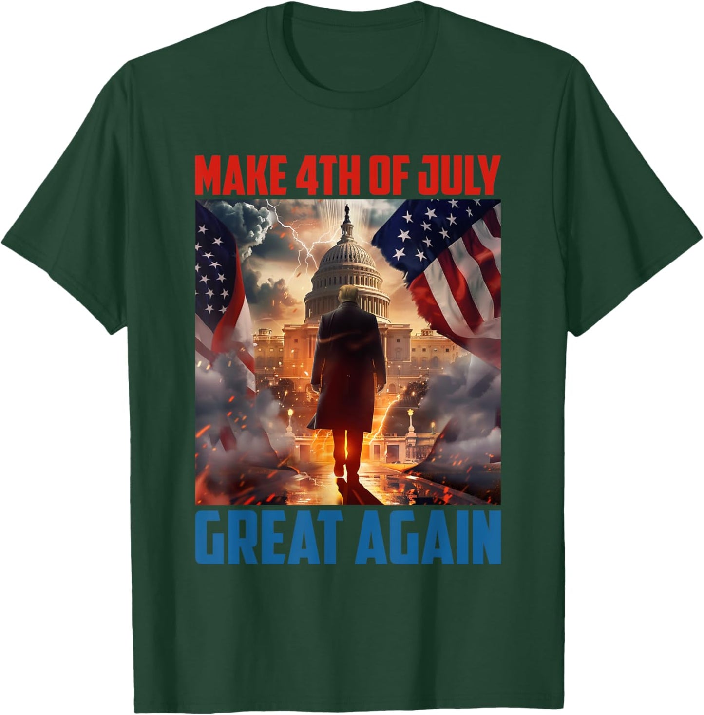 Trump 2024 Make 4th Of July Great Again Independence Day Men T-Shirt - T-Shirt | Forest