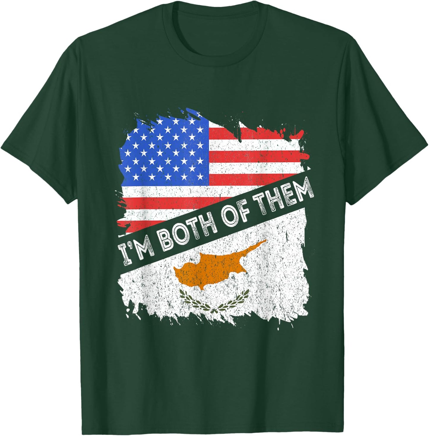 Cyprus Flag I'm Both Of Them America Cypriot Pride USA T-Shirt - T-Shirt | Forest