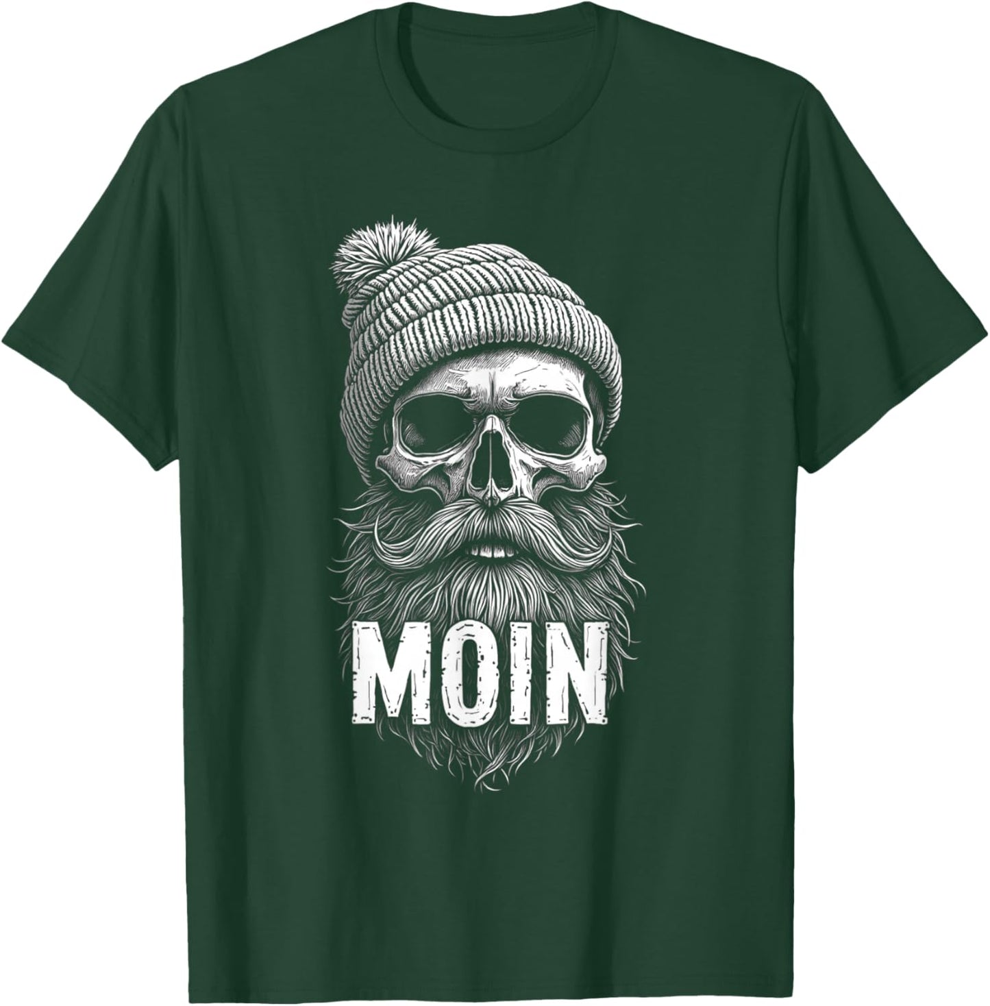 Totenkopf Mütze Bart T-Shirt - T-Shirt | Forest