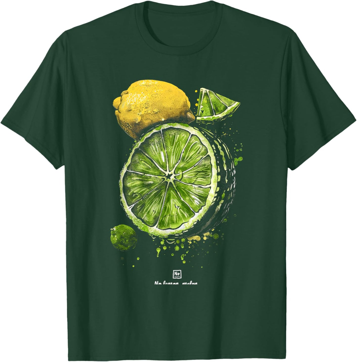 Citrus Splash Yellow and Green Artwork T-Shirt - T-Shirt | Forest