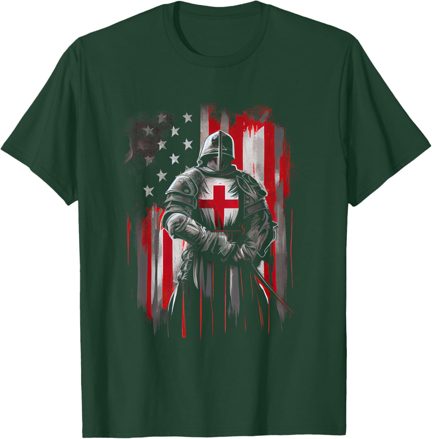 Knight Templar Christian Warrior Of God Crusader Gift T-Shirt - T-Shirt | Forest