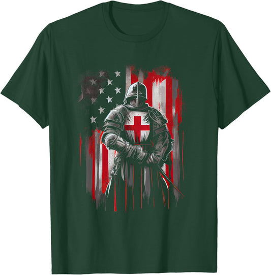 Knight Templar Christian Warrior Of God Crusader Gift T-Shirt - T-Shirt | Forest