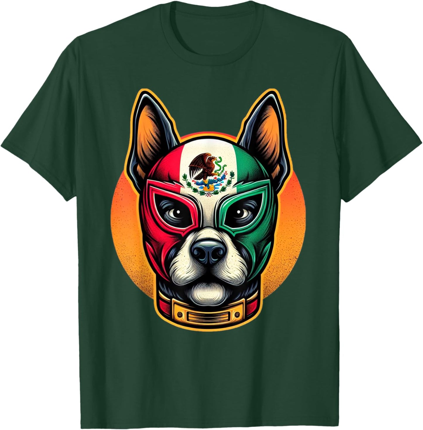 wrestler Luchador dog lucha libre perro Mask T-Shirt - T-Shirt | Forest