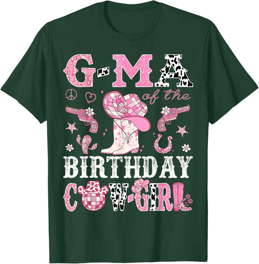 G-Ma Of The Birthday Cow-Girl Pink Disco Rodeo Western T-Shirt - T-Shirt | Forest