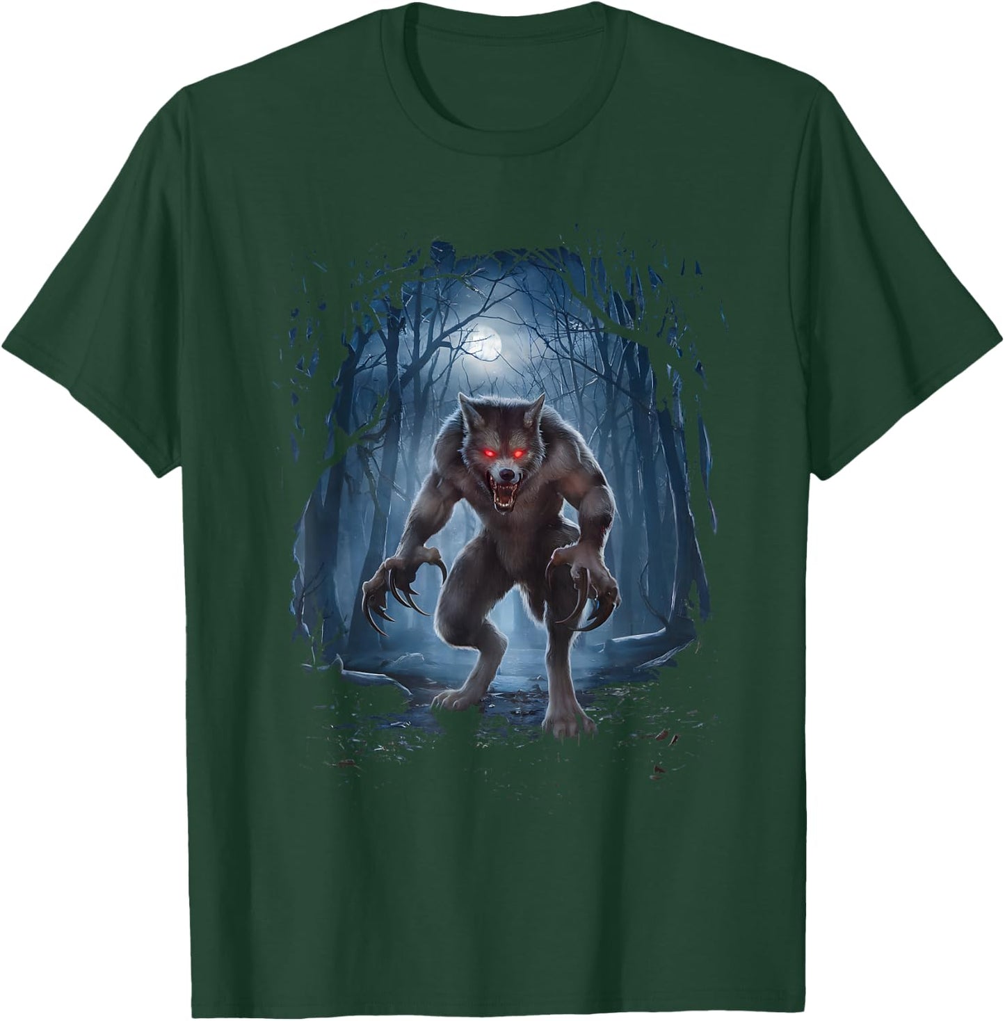 Werewolf Creature Cryptid Cryptozoology Folklore Wolf Man T-Shirt - T-Shirt | Forest