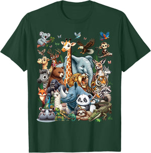 Zoo Animals Wildlife Safari Jungle Zoo Birthday Party T-Shirt - T-Shirt | Forest