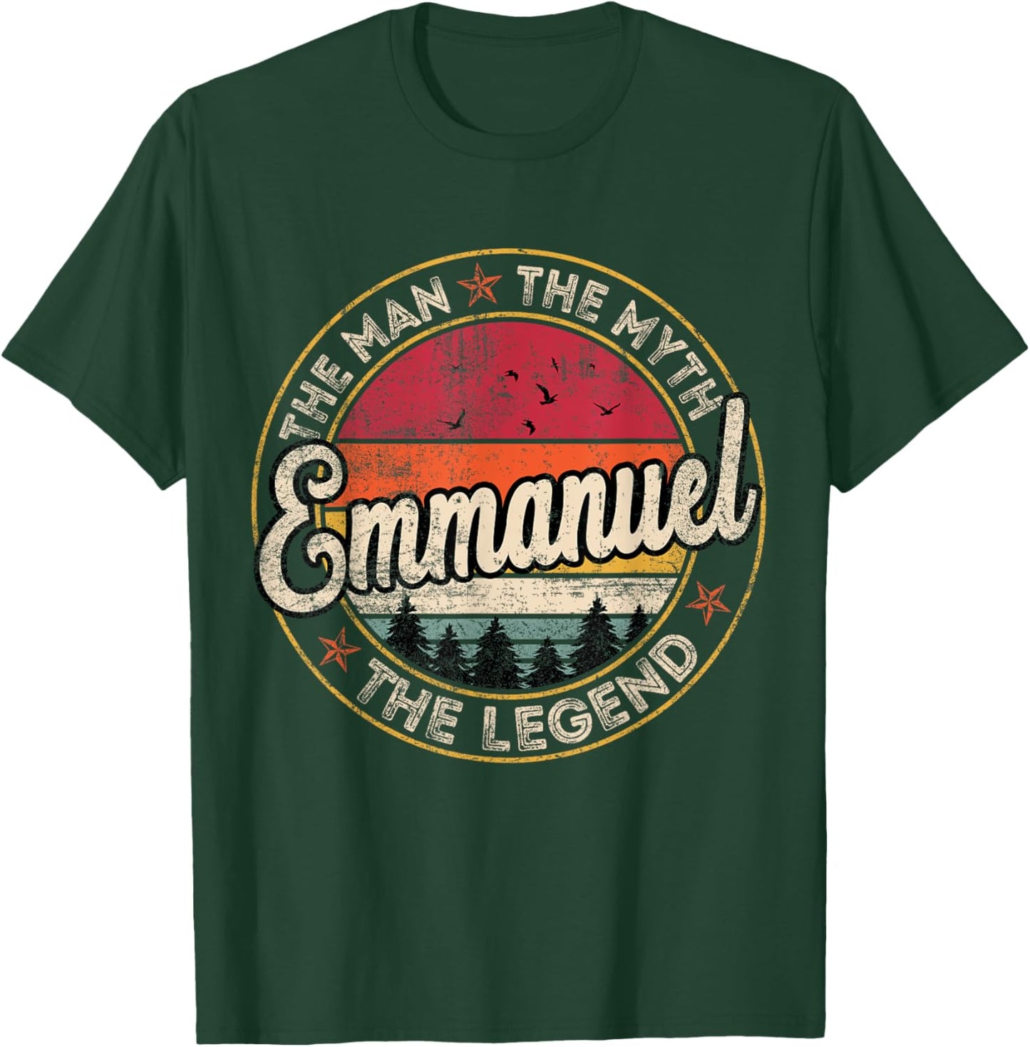 Emmanuel The Man The Myth The Legend Personalized Name T-Shirt - T-Shirt | Forest